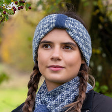 Load image into Gallery viewer, Recycled Blend Navy &amp; White Scandi Flower Headband
