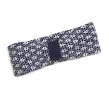 Load image into Gallery viewer, Recycled Blend Navy &amp; White Scandi Flower Headband
