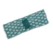 Load image into Gallery viewer, Recycled Blend Green &amp; White Scandi Flower Headband

