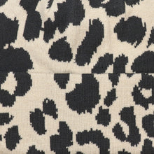 Load image into Gallery viewer, Oatmeal &amp; Black Abstract Animal Print Beanie Hat
