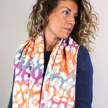 Load image into Gallery viewer, Pink &amp; Orange Mix Ombre Animal Pint Scarf
