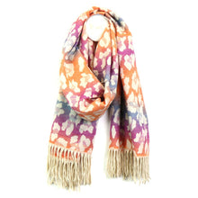 Load image into Gallery viewer, Pink &amp; Orange Mix Ombre Animal Pint Scarf
