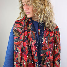 Load image into Gallery viewer, Red Mix Metallic Overlay Scarf
