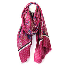 Load image into Gallery viewer, Magenta Mix Floral Scarf
