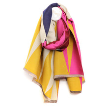Load image into Gallery viewer, Mustard &amp; Pink Mix Colour Block Scarf
