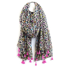 Load image into Gallery viewer, Cotton Neon Mix Animal Print Scarf
