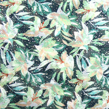 Load image into Gallery viewer, Recycled Green Mix Lily Print Metallic Scarf
