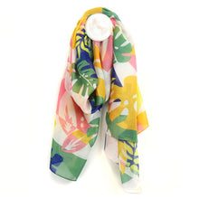 Load image into Gallery viewer, Recycled Mustard Mix Monstera Leaf Print Scarf
