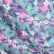 Load image into Gallery viewer, Recycled Teal Mix Tropical Floral Vine Print Scarf
