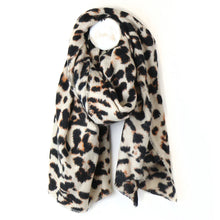 Load image into Gallery viewer, Beige Mix Soft Animal Print Scarf
