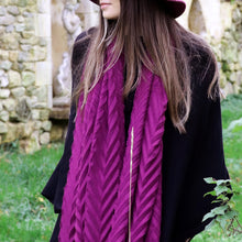 Load image into Gallery viewer, Rich Magenta Pleat Scarf
