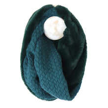 Load image into Gallery viewer, Teal Faux Fur &amp; Knit Twist Snood
