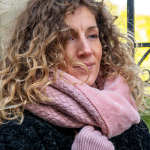Load image into Gallery viewer, Pink Faux Fur &amp; Knit Twist Snood
