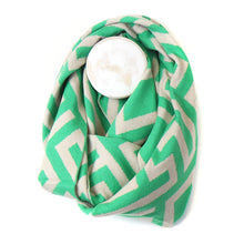 Load image into Gallery viewer, Jade Mix Geometric Recycled Snood
