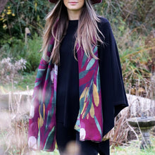 Load image into Gallery viewer, Recycled Aubergine Botanical Print Scarf
