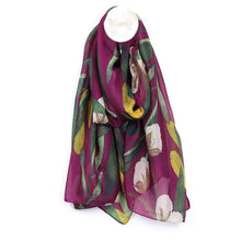 Load image into Gallery viewer, Recycled Aubergine Botanical Print Scarf
