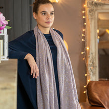 Load image into Gallery viewer, Soft Grey Scarf With Metallic Speckle Print
