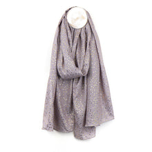 Load image into Gallery viewer, Soft Grey Scarf With Metallic Speckle Print
