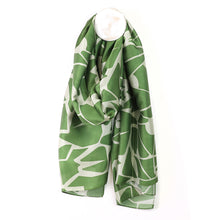 Load image into Gallery viewer, Green &amp; Ecru Recycled Blend Scarf
