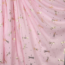 Load image into Gallery viewer, Pastel Pink &amp; Metallic Dragonfly Scarf
