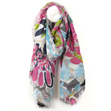 Load image into Gallery viewer, Pink Mix Painted Floral Scarf
