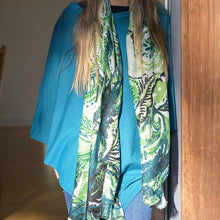 Load image into Gallery viewer, Green Mix Paisley Leaf Print Scarf
