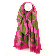 Load image into Gallery viewer, Pink Mix Abstract Swirl Print Scarf
