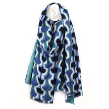Load image into Gallery viewer, Blue Mix Retro Repeat Scarf
