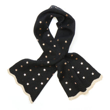 Load image into Gallery viewer, Black Recycled Blend Pull Through Stars Scarf

