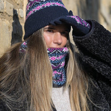 Load image into Gallery viewer, Navy &amp; Pink Scandi Snood
