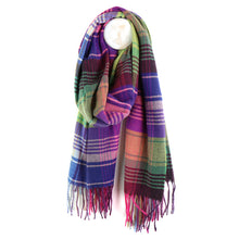Load image into Gallery viewer, Violet &amp; Olive Mix Check Scarf
