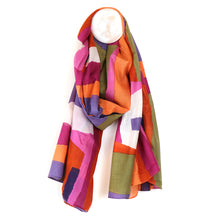 Load image into Gallery viewer, Orange Mix Abstract Cotton Scarf
