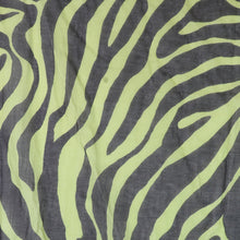 Load image into Gallery viewer, Green &amp; Black Cotton Zebra Print Scarf
