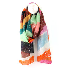 Load image into Gallery viewer, Recycled Bright Colour Block Glitter Scarf
