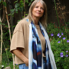 Load image into Gallery viewer, Recycled Navy Mix Ink Print Scarf
