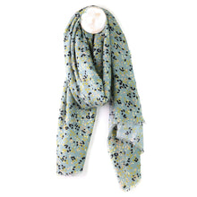 Load image into Gallery viewer, Recycled Pale Mint Ditsy Print Scarf

