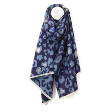Load image into Gallery viewer, Navy Mix Animal Print Scarf
