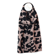 Load image into Gallery viewer, Taupe &amp; Black Abstract Animal Print Scarf

