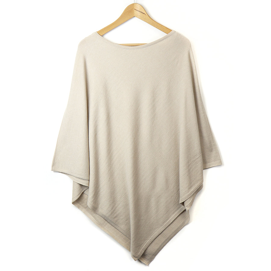 Recycled Blend Poncho | Oatmeal