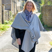 Load image into Gallery viewer, Ameila Tie Self Waist Poncho - Grey
