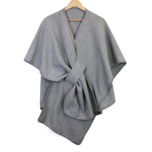 Load image into Gallery viewer, Ameila Tie Self Waist Poncho - Grey
