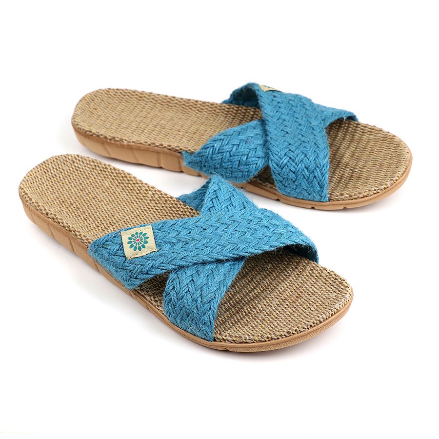 Blue Crossover Summer Sandal | Green