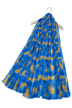 Load image into Gallery viewer, Illustrated Leopard &amp; Leopard Print Scarf | Blue

