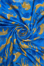 Load image into Gallery viewer, Illustrated Leopard &amp; Leopard Print Scarf | Blue
