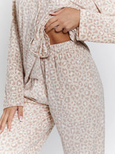 Load image into Gallery viewer, Leopard Ribbed Long Sleeve Top And Trousers Pyjamas
