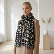 Load image into Gallery viewer, Soft Raised Leopard Print Cosy Scarf
