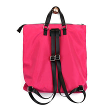 Load image into Gallery viewer, Raspberry Nylon Backpack With Front Zip
