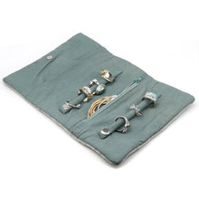 Load image into Gallery viewer, Seafoam Highland Cow Embroidered Jewellery Roll
