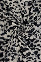 Load image into Gallery viewer, Gold Foiled Leopard Print Scarf | Grey
