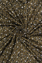 Load image into Gallery viewer, Leopard Print Hearts Foil Scarf | Army Green
